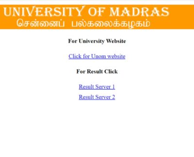 madras university results